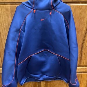 Nike Royal Blue Oversized Hoodie with Orange Details